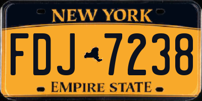 NY license plate FDJ7238