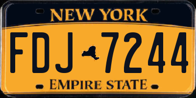 NY license plate FDJ7244