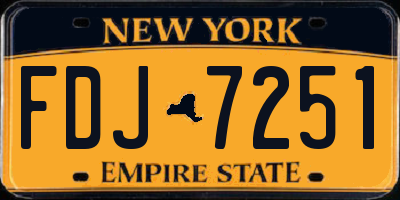 NY license plate FDJ7251