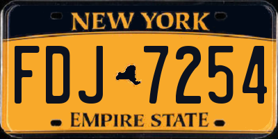 NY license plate FDJ7254