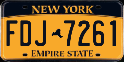NY license plate FDJ7261