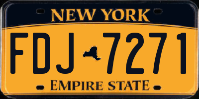 NY license plate FDJ7271