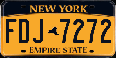 NY license plate FDJ7272