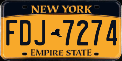 NY license plate FDJ7274