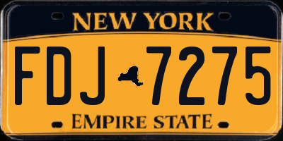 NY license plate FDJ7275