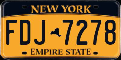 NY license plate FDJ7278