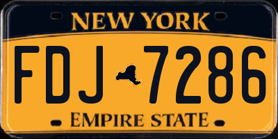 NY license plate FDJ7286