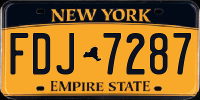 NY license plate FDJ7287