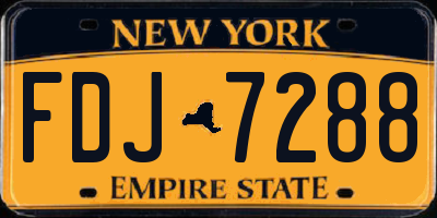 NY license plate FDJ7288