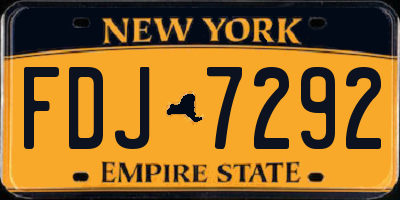NY license plate FDJ7292