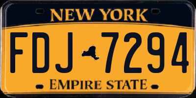 NY license plate FDJ7294
