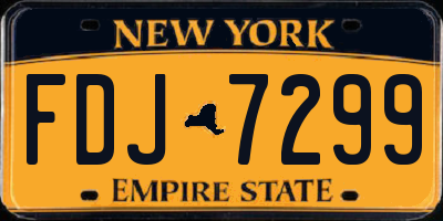 NY license plate FDJ7299