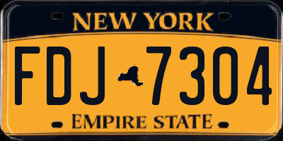 NY license plate FDJ7304