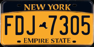 NY license plate FDJ7305