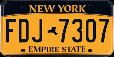 NY license plate FDJ7307