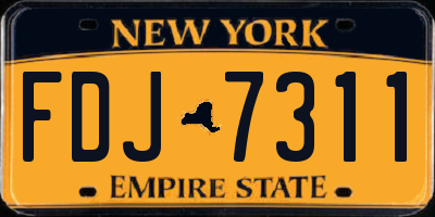 NY license plate FDJ7311