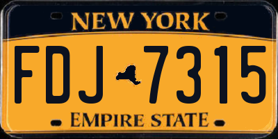 NY license plate FDJ7315