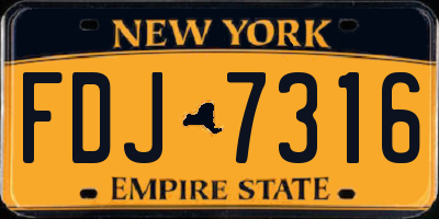 NY license plate FDJ7316