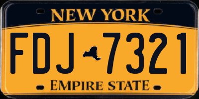 NY license plate FDJ7321