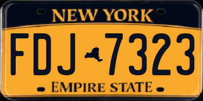 NY license plate FDJ7323