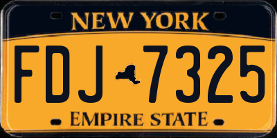 NY license plate FDJ7325