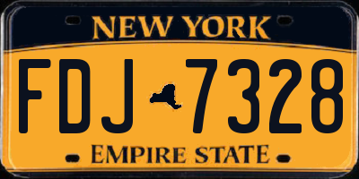 NY license plate FDJ7328