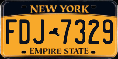 NY license plate FDJ7329