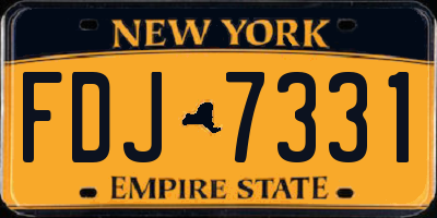 NY license plate FDJ7331