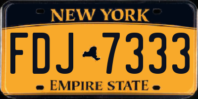 NY license plate FDJ7333