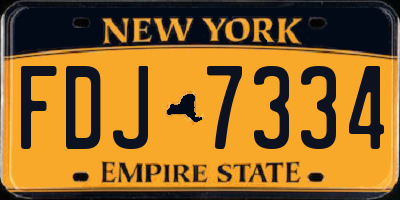 NY license plate FDJ7334