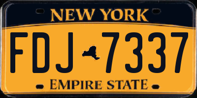 NY license plate FDJ7337