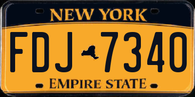 NY license plate FDJ7340