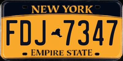 NY license plate FDJ7347