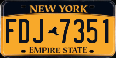 NY license plate FDJ7351