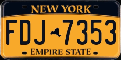 NY license plate FDJ7353
