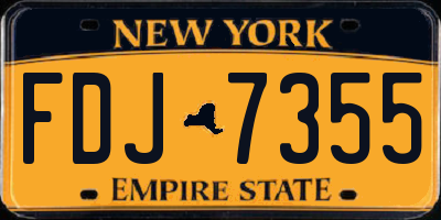 NY license plate FDJ7355