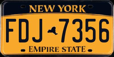 NY license plate FDJ7356