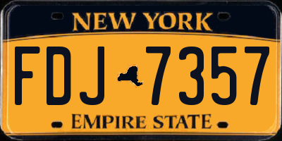 NY license plate FDJ7357
