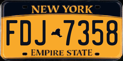 NY license plate FDJ7358