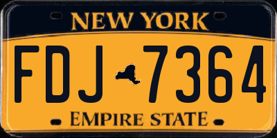 NY license plate FDJ7364