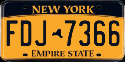 NY license plate FDJ7366