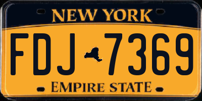 NY license plate FDJ7369