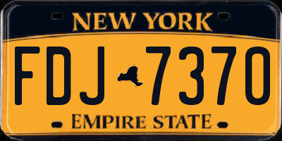 NY license plate FDJ7370