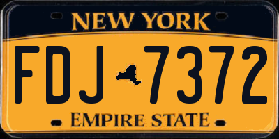 NY license plate FDJ7372