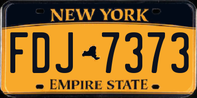 NY license plate FDJ7373