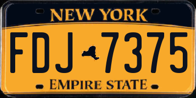 NY license plate FDJ7375