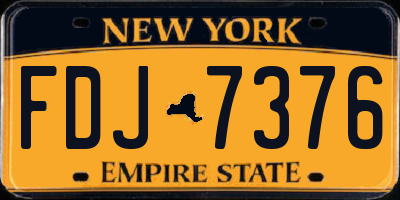 NY license plate FDJ7376