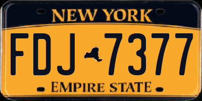 NY license plate FDJ7377
