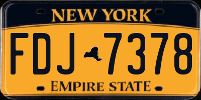 NY license plate FDJ7378