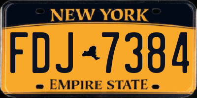 NY license plate FDJ7384